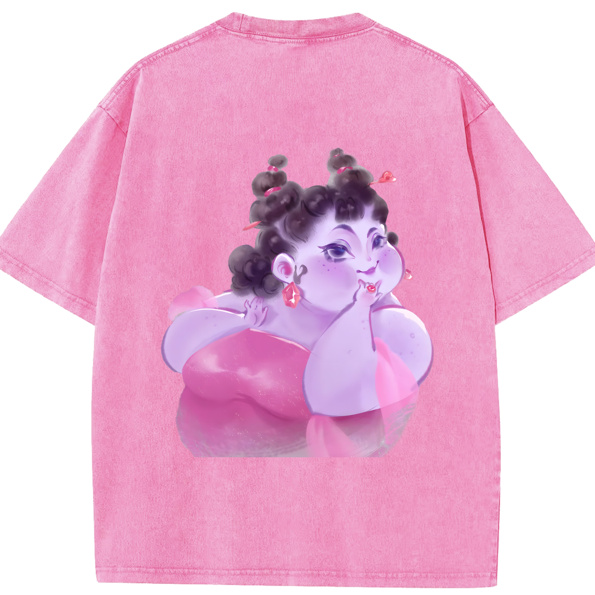 （画像用） Ne Zha 2 ナタ 魔童の大暴れ 綿100% ヴィンテージ風 半袖Tシャツ（背面プリント）
